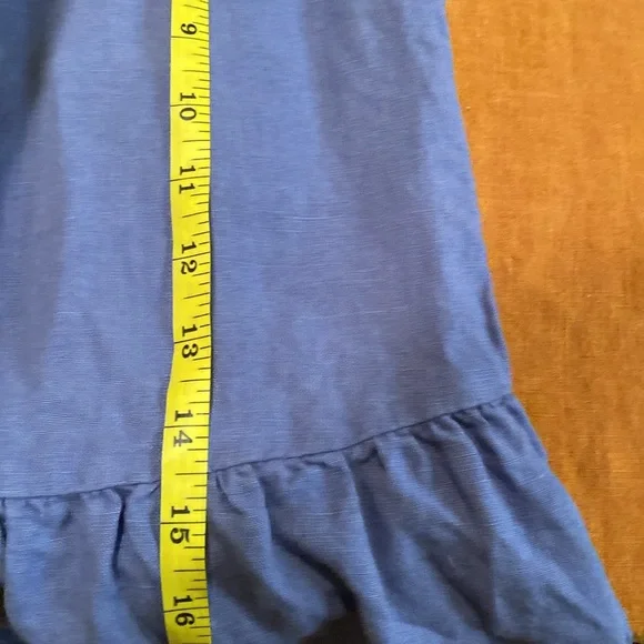 Periwinkle Ruffle Linen Dresss - Picture 6 of 8
